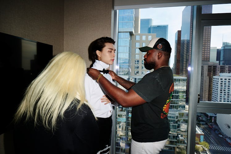johnny suh of nct getting ready for gold gala 2023