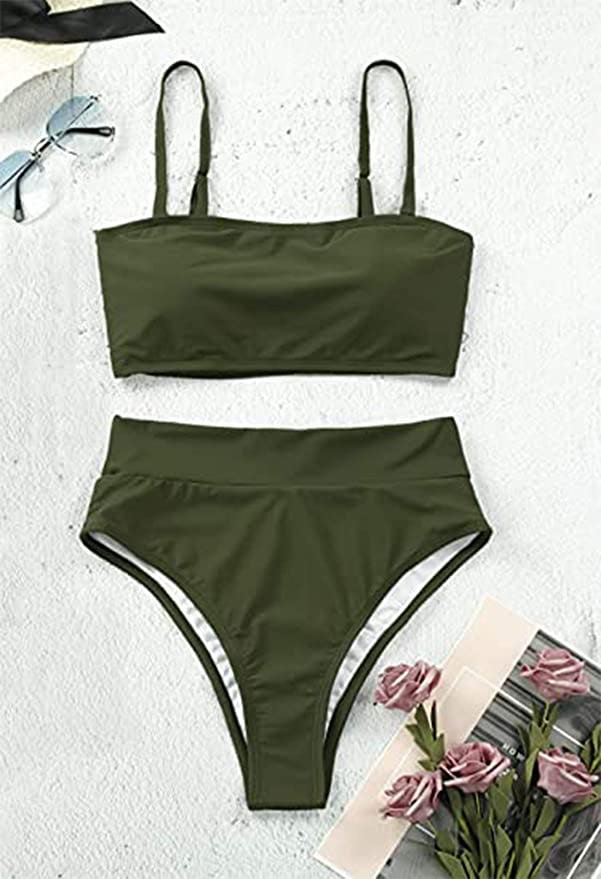 Pink Queen Removable Strap Cheeky High Waist Bikini Set (2-Pieces)