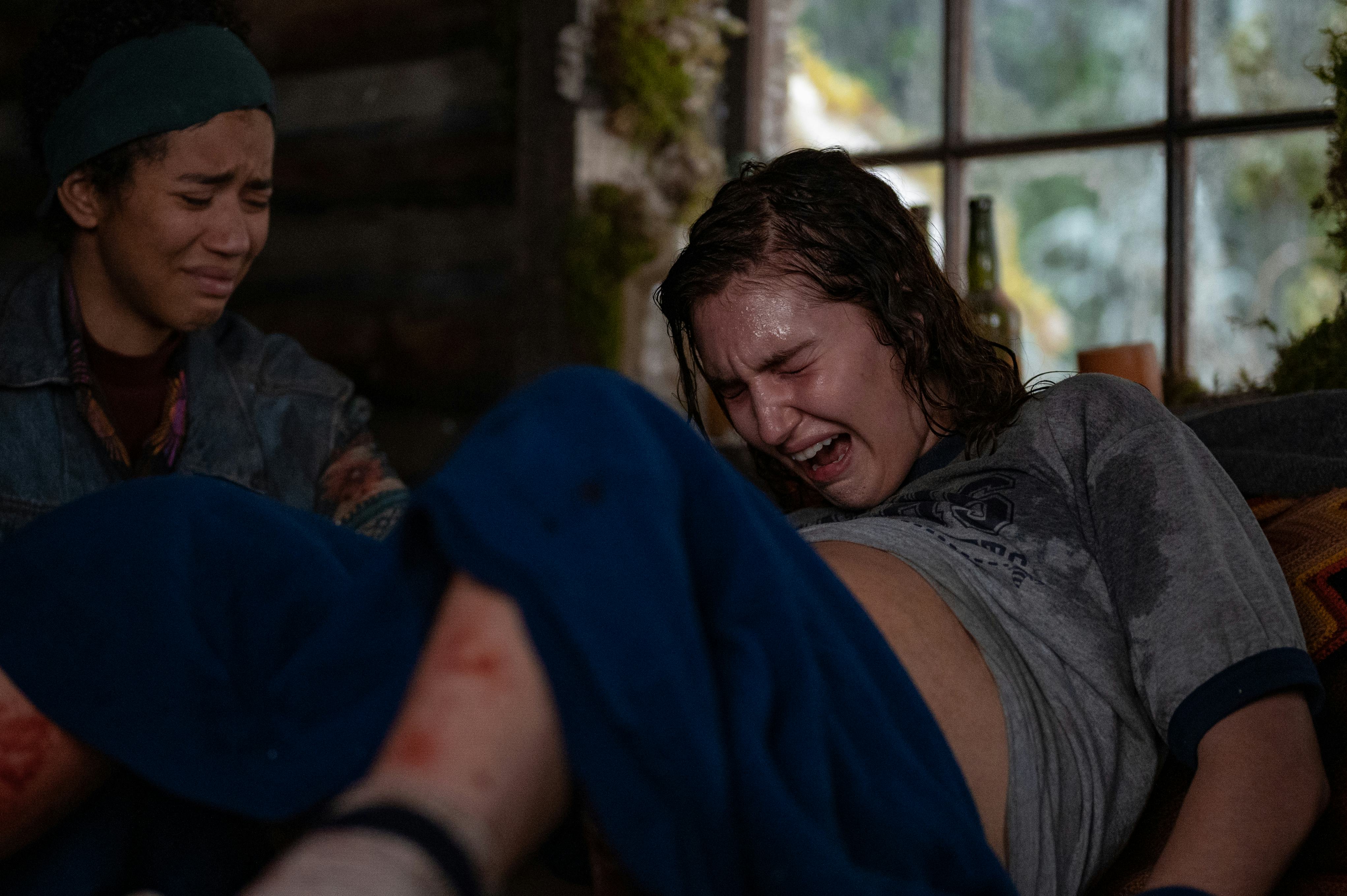 Jasmin Savoy Brown as Teen Taissa and Sophie Nélisse as Teen Shauna in the &lsquo;Yellowjackets&rsquo; Season 2,&hellip;