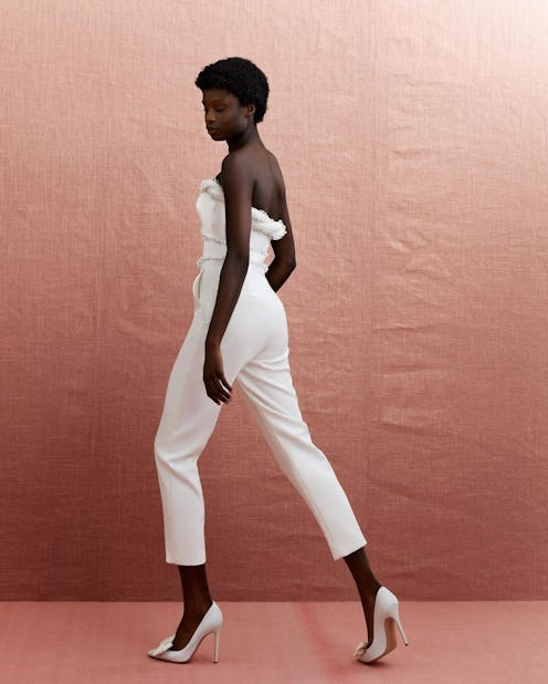 Amsale white jumpsuit shop