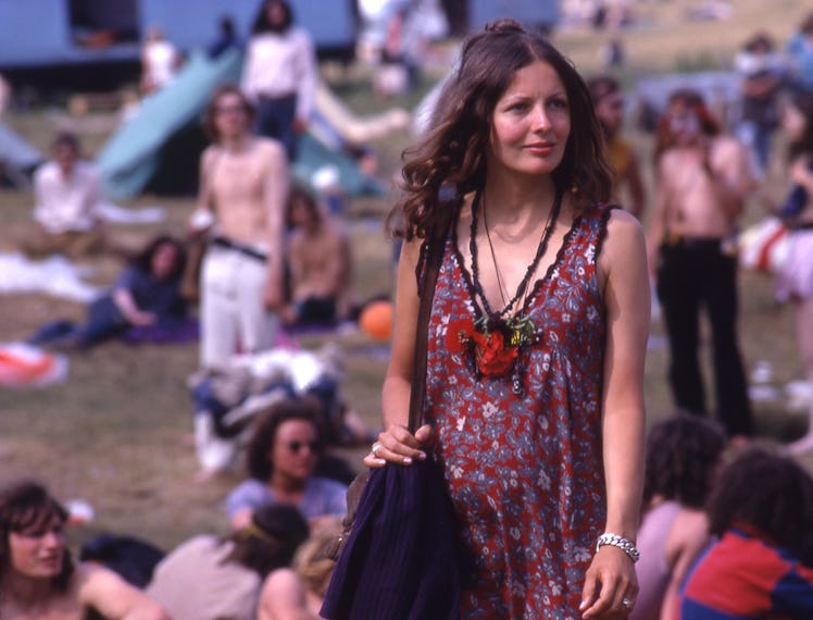Festivalgoer Dee Harkin attends the first Glastonbury festival in 1971.