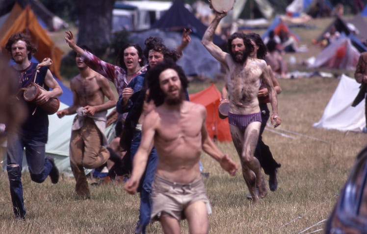 an image from the first glastonbury festival in the book in the vale of avalon