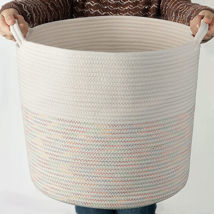 COSYLAND Large Woven Storage Laundry Basket