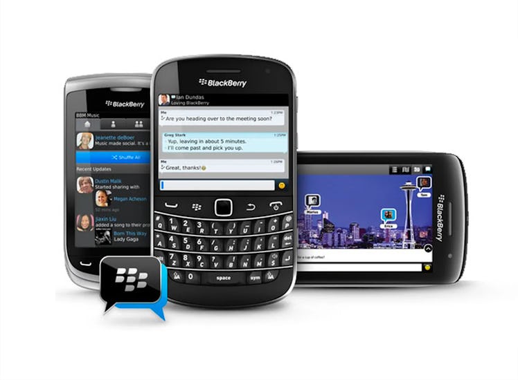 BlackBerry Messenger on three BlackBerry phones