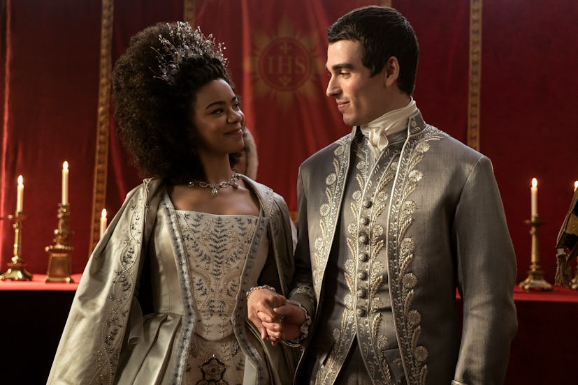 Charlotte and George in 'Queen Charlotte.' Photo via Netflix