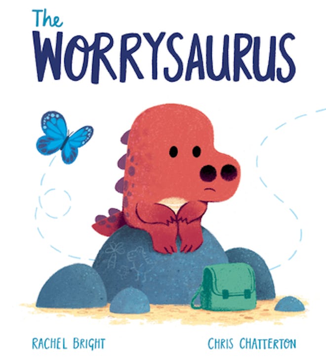 Children's books about anxiety include this one, titled The Worrysaurus