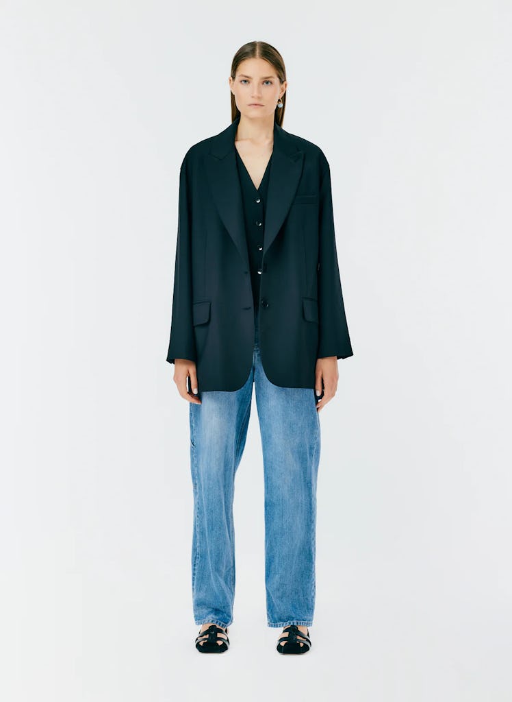 Tibi Tropical Wool Liam Blazer