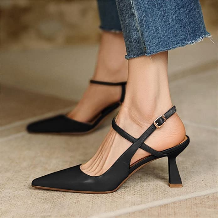 Lnsshee Kitten Heel Slingback Pumps