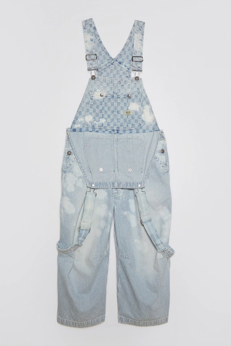 R13 Cropped Double Bib Overall