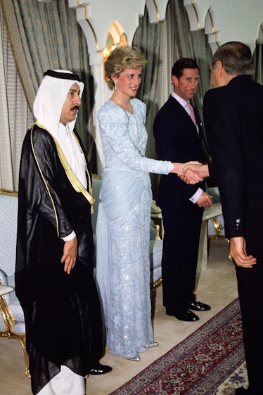 Princess Diana in a blue gown