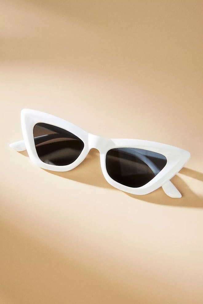 Cat-Eye Sunglasses in White