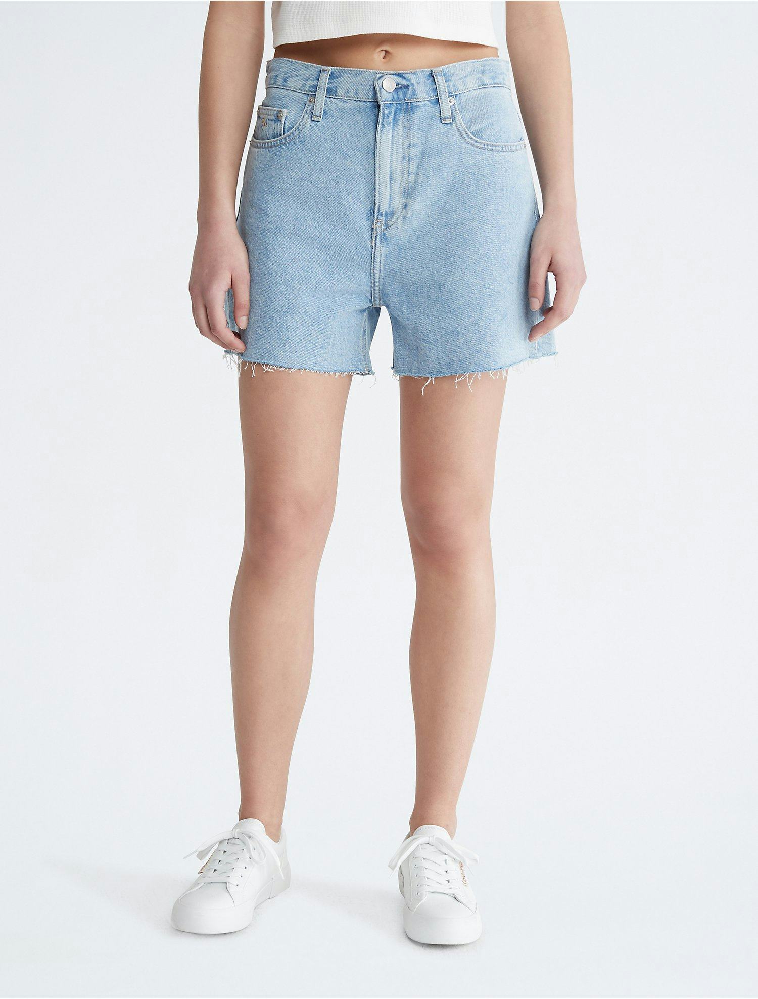 Light Blue Denim Mom Shorts