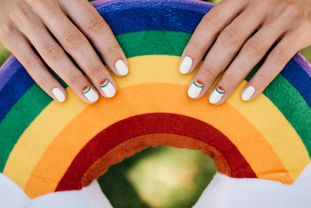 Pride rainbow nails