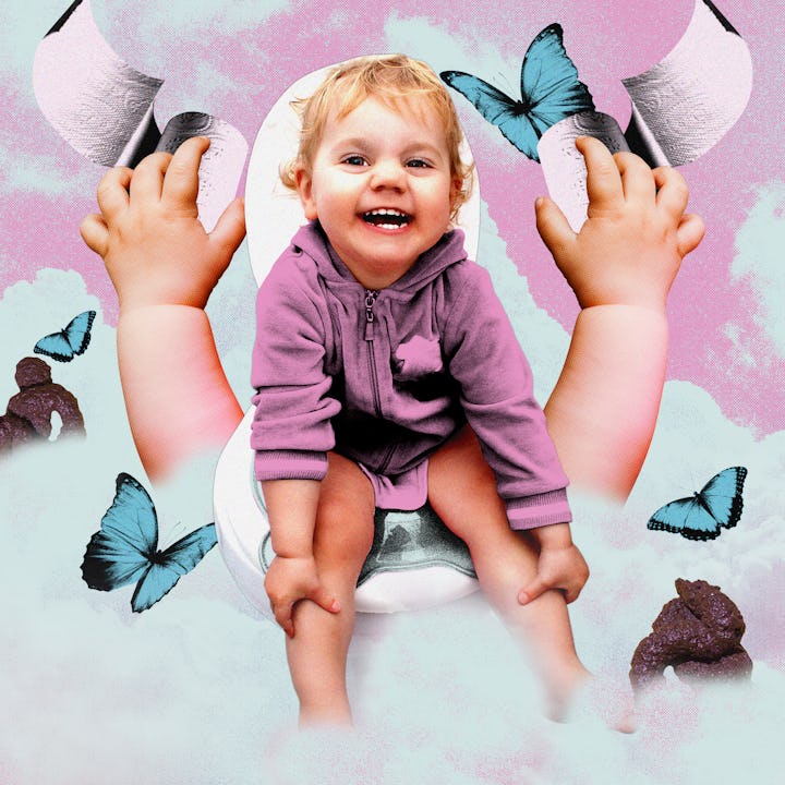 my two year old potty trained herself.