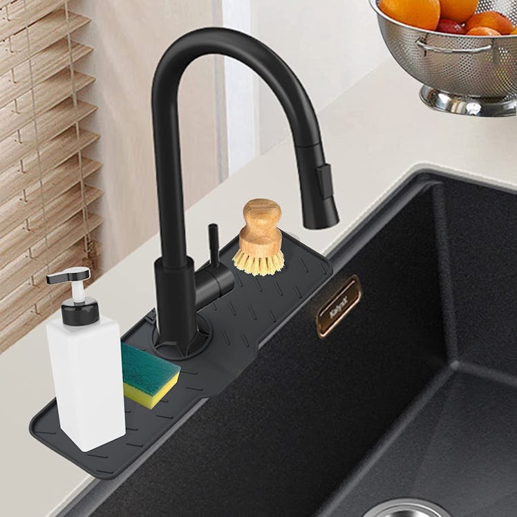 Meiliweser Silicone Sink Splash Guard Faucet Mat