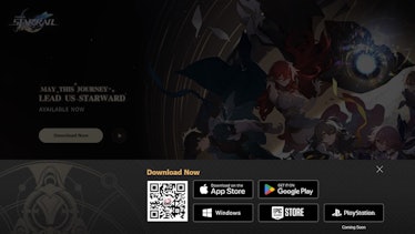 Honkai: Star Rail download now official website with PlayStation icon