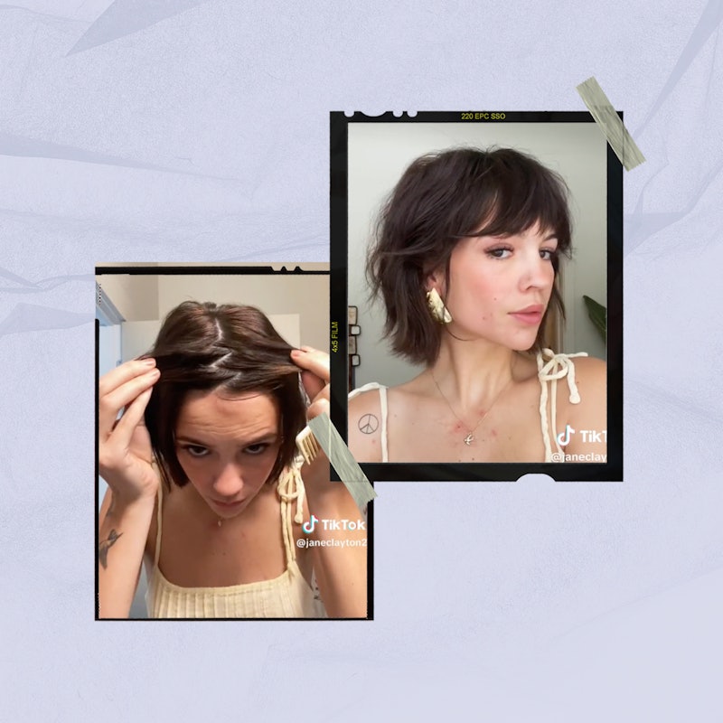 This zigzag bangs styling trick is truly genius.