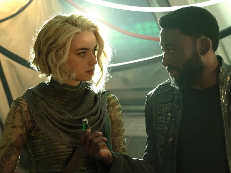 Jess Bush as Chapel and Babs Olusanmokun as M'Benga appearing in the season 2 trailer of Star Trek: ...