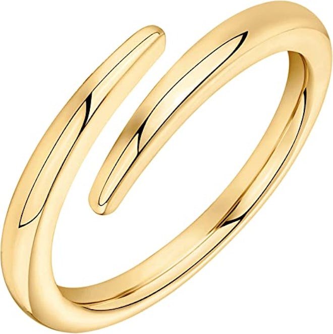 PAVOI 14K Gold Plated Open Twist Eternity Band
