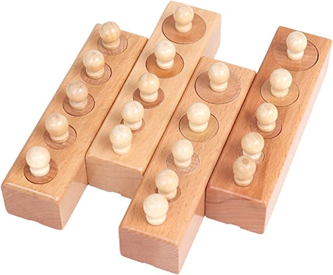 Thoth Montessori Knobbed Cylinder Socket for occupational therapy exercise for kids