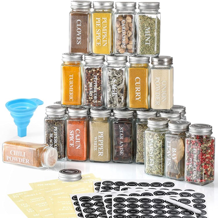 Aozita Glass Spice Jars (24-Pieces)