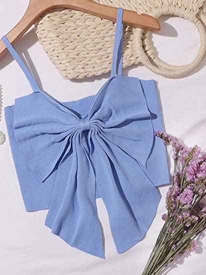 SweatyRocks Bow Knot Front Crop Cami