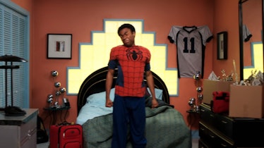 Donald Glover wearing Spider-Man pajamas in 'Community'