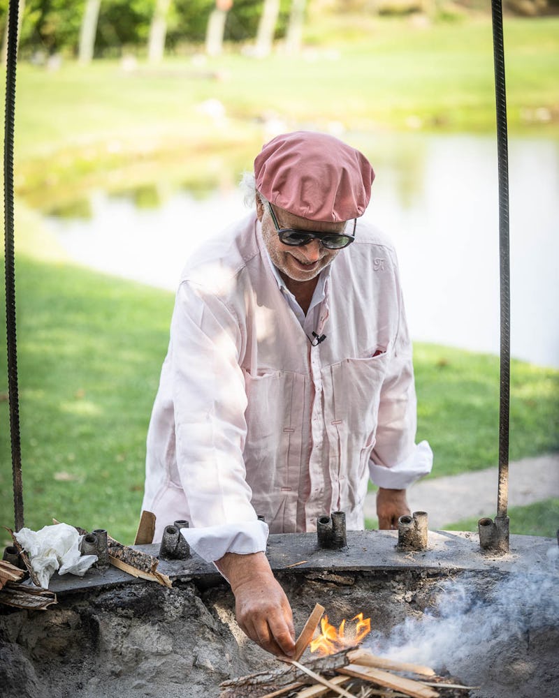 Chef Francis Mallmann builds a fire at The Vines in Mendoza