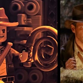 Lego Indiana Jones and real Indiana Jones.