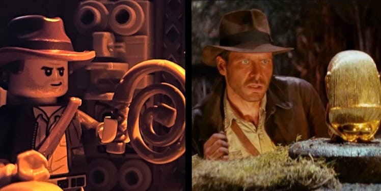Lego Indiana Jones and real Indiana Jones.