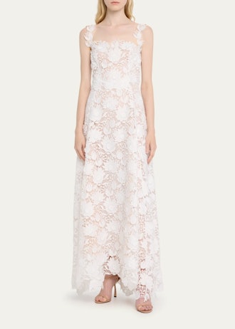 Water Lily Guipure Lace Maxi Dress
