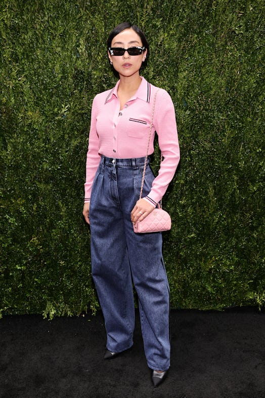 Greta Lee, wearing CHANEL, attends the CHANEL Tribeca Festival Women's Lunch to celebrate the "Throu...