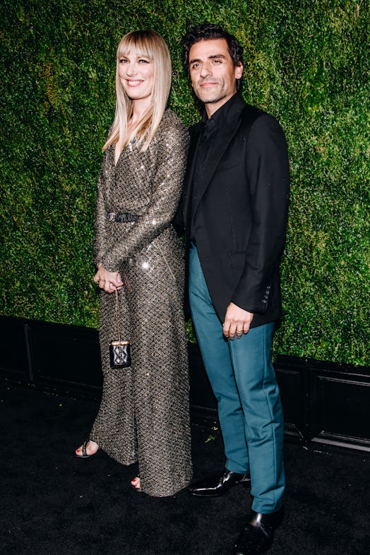Elvira Lind and Oscar Isaac at the Chanel Tribeca Festival Artists Dinner at Balthazar Restaurant on...