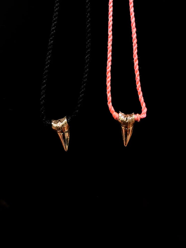 Dezso Gold Shark Tooth Tassel Necklace