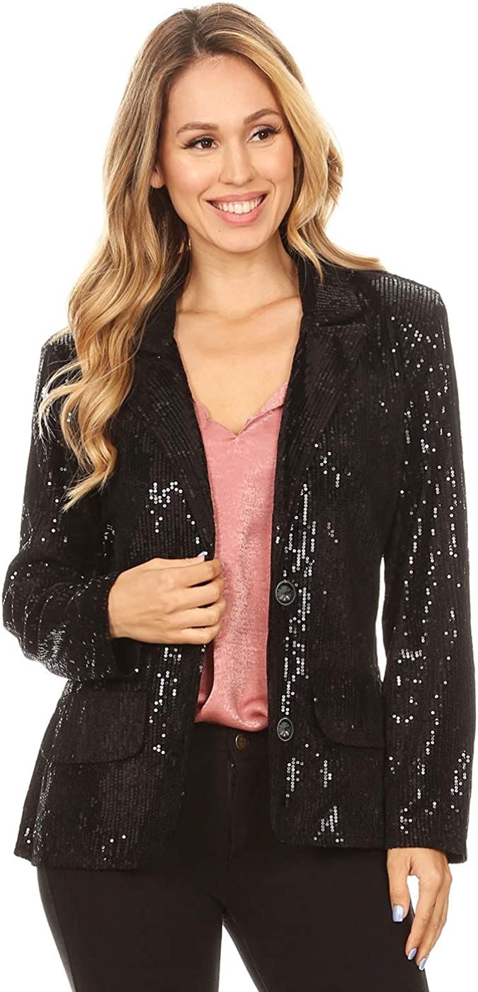 Anna-Kaci Sparkle Sequins Blazer