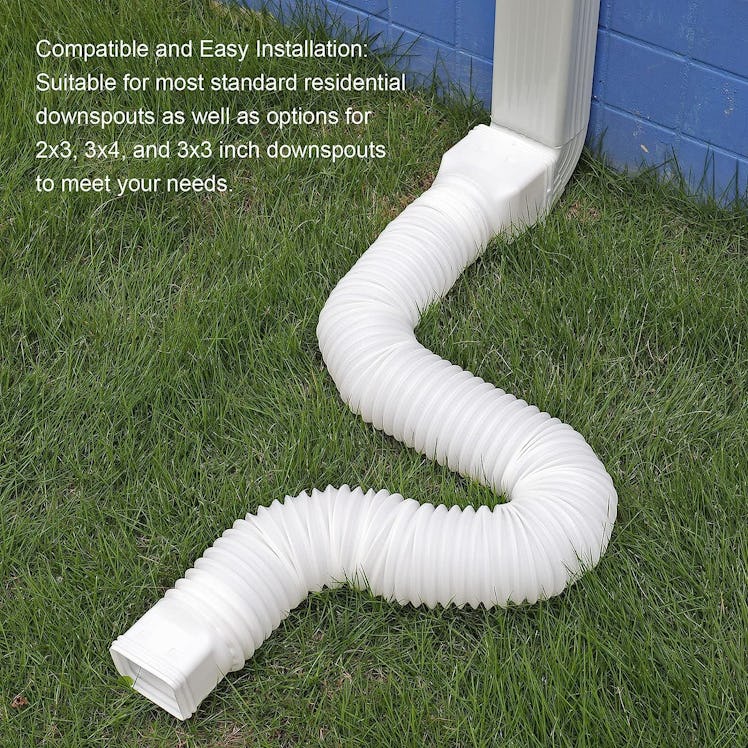 plusgutter White-2pack Rain Gutter Downspout Extensions 