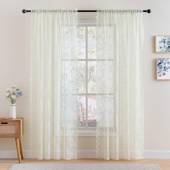 MIULEE Ivory Lace Curtains (2-Panels)