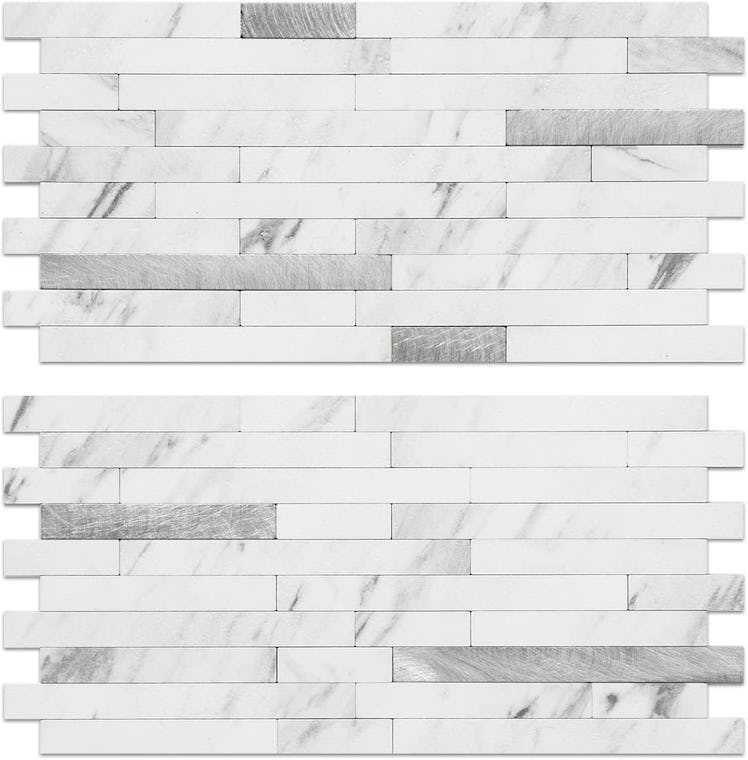 AULIGET 20 Sheets Faux Stone Peel and Stick Backsplash