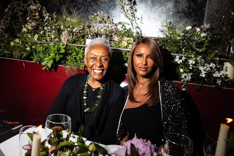 Bethann Hardison and Iman at the Chanel Artists Dinner at Balthazar Restaurant on June 12, 2023 in N...