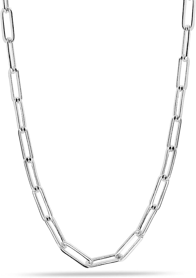 LeCalla Links Sterling Silver Italian Paperclip Chain Necklace