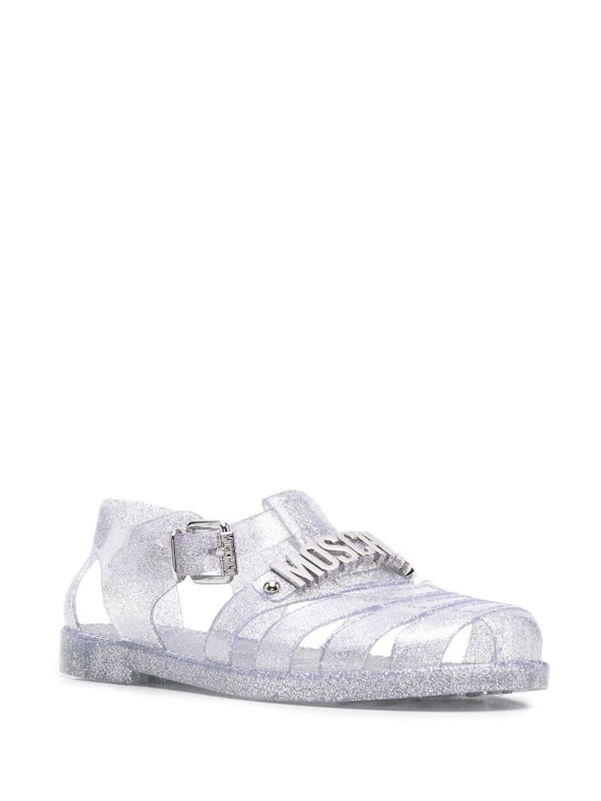 Logo Side-Buckled Jelly Sandals