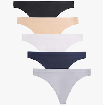 voenxe Seamless Thong Underwear (5-Pack)