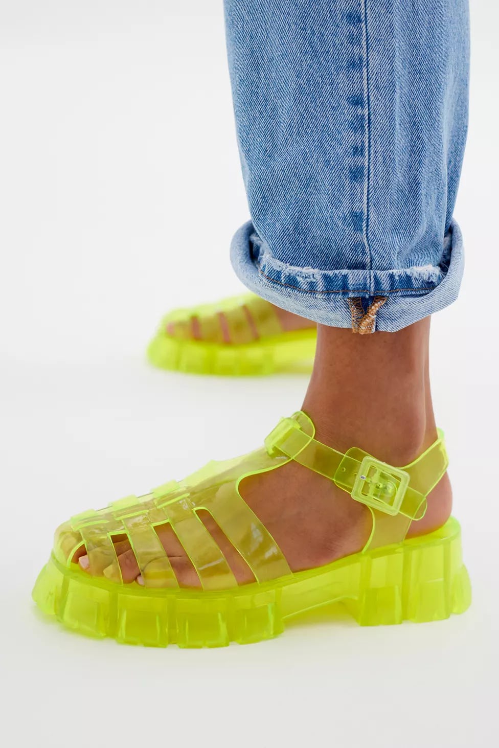 Neon yellow sales jelly sandals