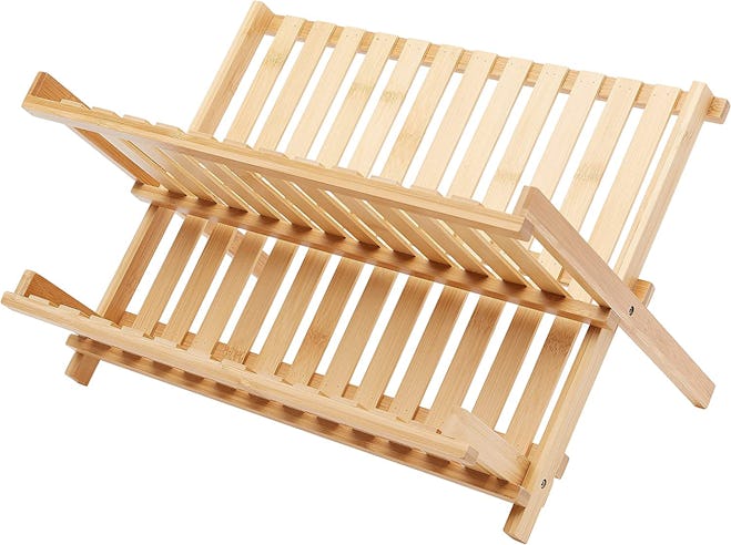 Amazon Basics Folding Bamboo Dish Drying Rack
