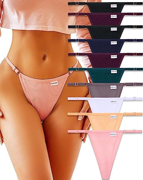 FINETOO Adjustable G-String Thong (10 Pack)