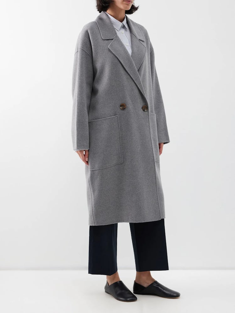 Florentine Double-Breasted Wool-Blend Coat