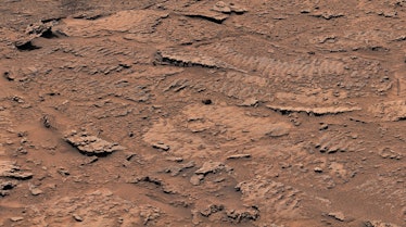 photo of brown rocks with rippled texture