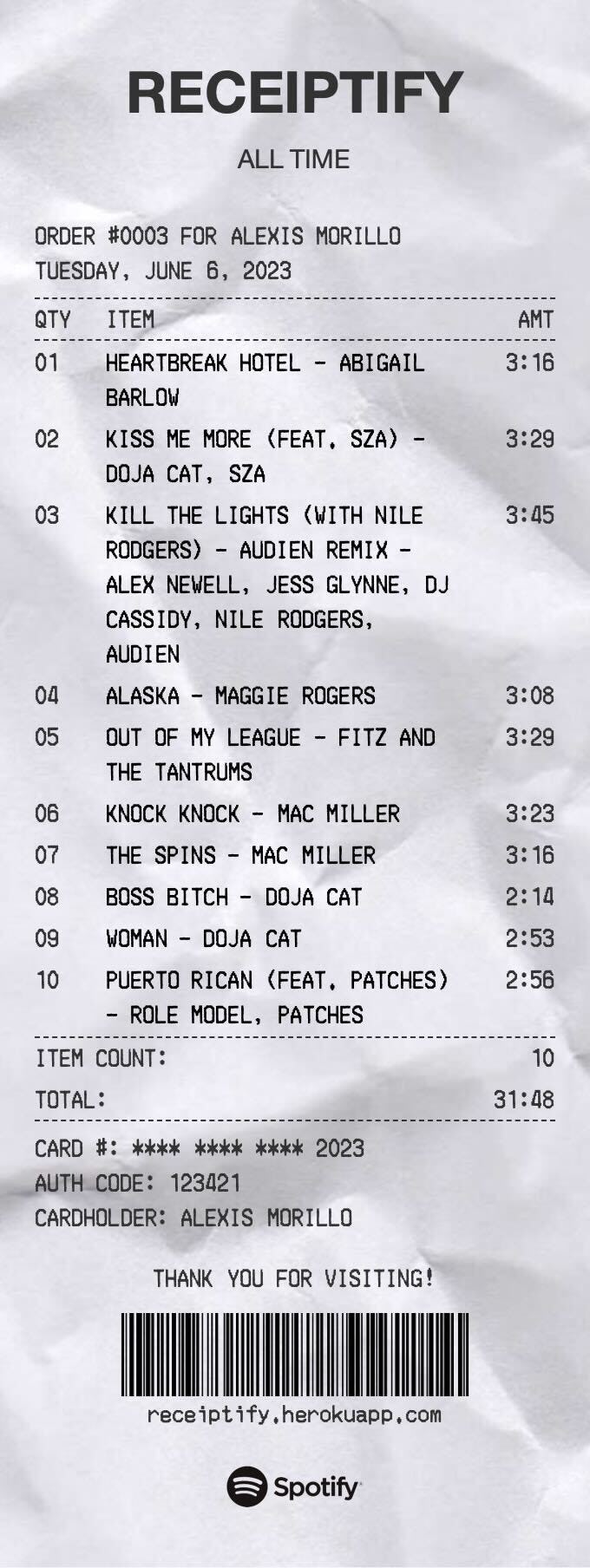 How To Make Your Own Spotify Receiptify Graphic