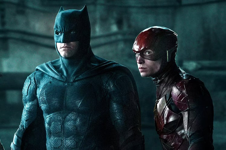 Ben Affleck as Batman and Ezra Miller as The Flash in Zack Snyder's Justice League