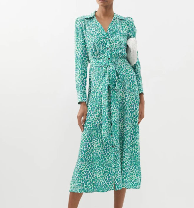 Cefinn Petra Leopard-print Silk Midi Dress
